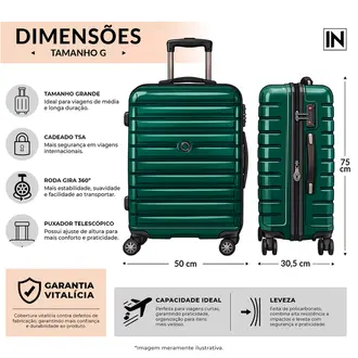 Mala Rígida Grande 32 Kg Policarbonato IN1062
