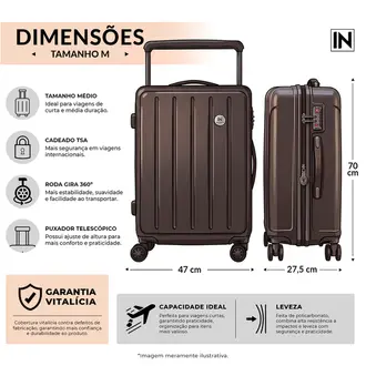 Mala Rígida Média 23 Kg Policarbonato IN1052