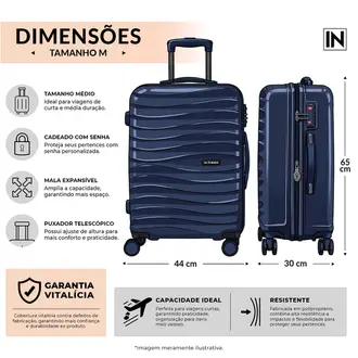 Mala Rígida Média 23 Kg Polipropileno IN1059