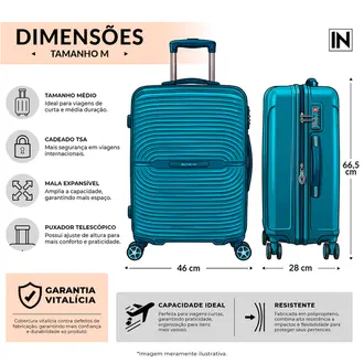 Mala Rígida Média 23 Kg Polipropileno IN1051